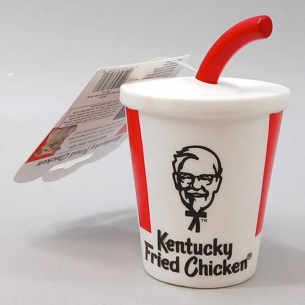 KFC Dog Toy 3pc Set Mini Soda Cup Biscuit Drumstick Small Dogs Red White